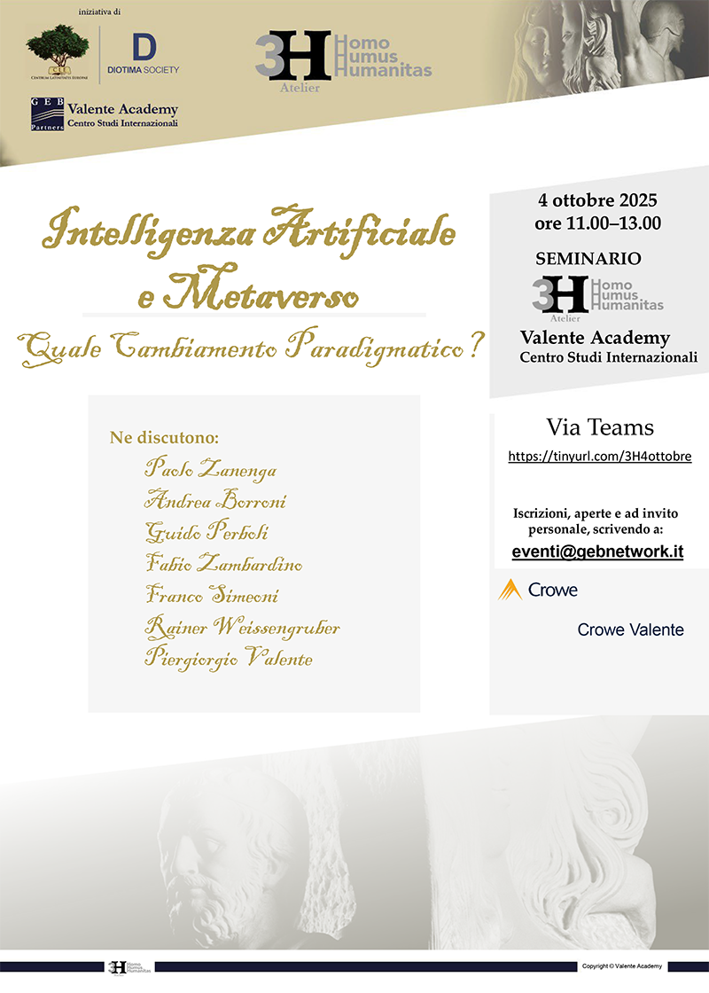 Locandina "Intelligenza artificiale e metaverso"