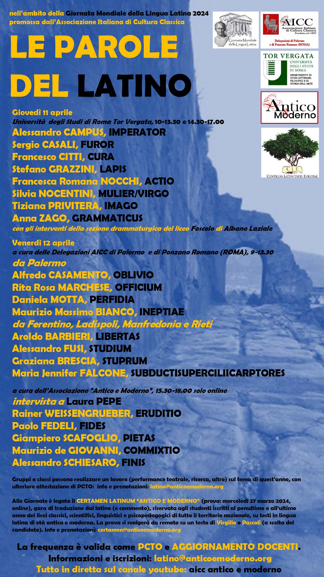 Locandina "Le parole del latino"